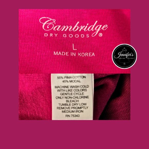 3/$30 Cambridge Dry Goods Pink Square Neckline Short Sleeve T-Shirt Size Large - Picture 7 of 9